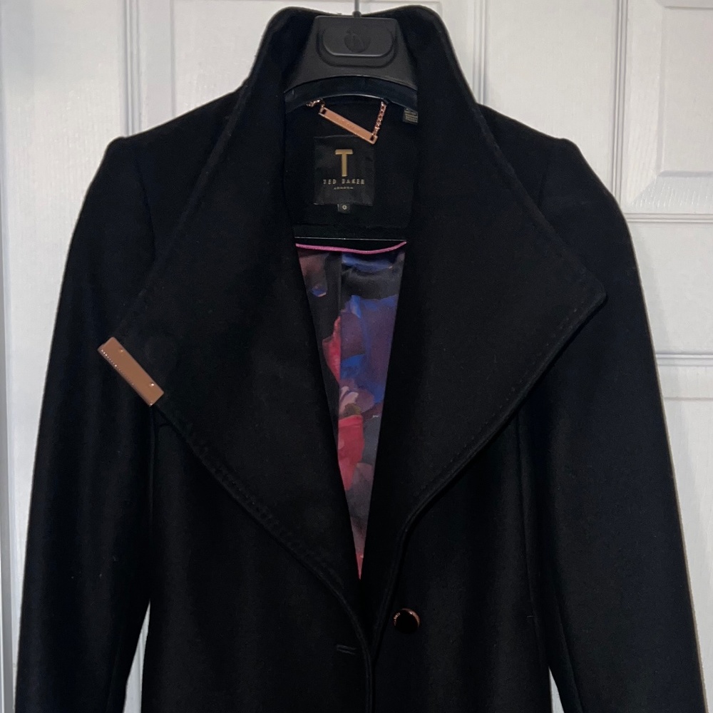 Midi Wool Wrap Coat with Shoulder Panels